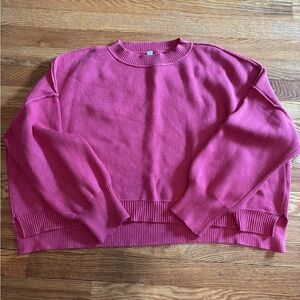 Women's Fuchsia Crew Neck Sweater